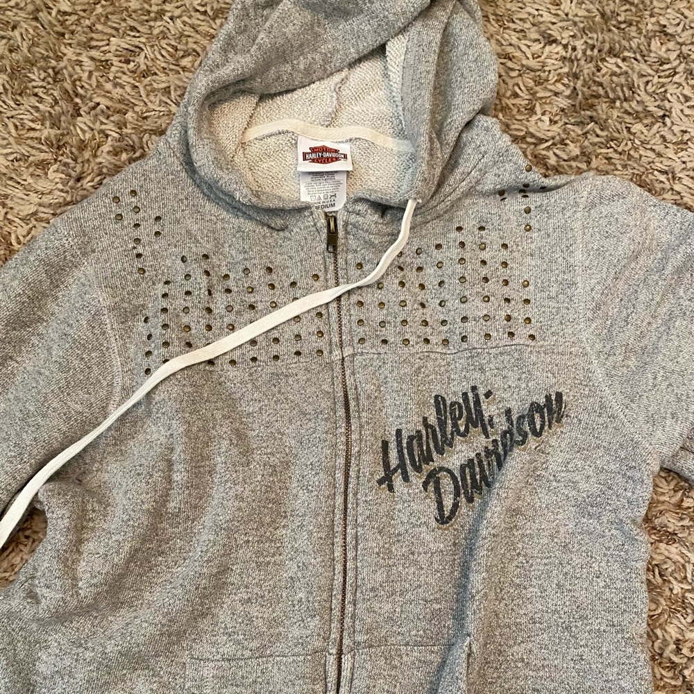 Grey Harley Davidson zip up